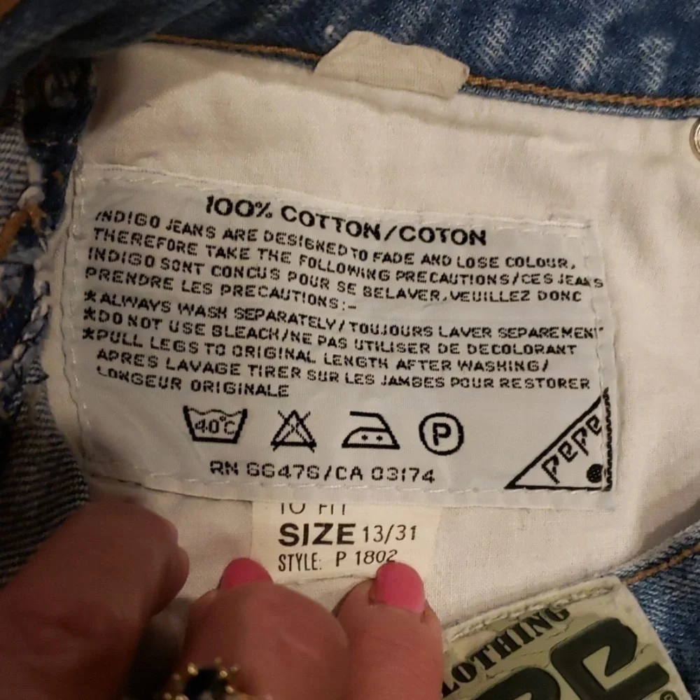 Vintage Rare Pepe Jeans London High Waist Straight Leg Embellished Jeans 26 EUC - Picture 8 of 15